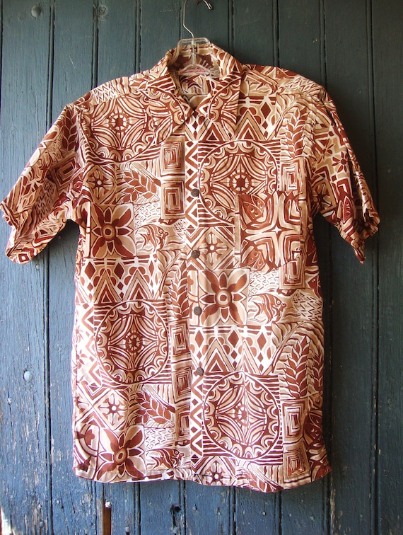 Vintage 1940's 1950's Kahana Manufacturing Co. Cotton Hawaiian Shirt