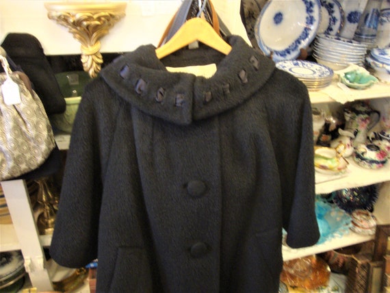 SALE!   Vintage 1950's 1960's Lilli Ann Black Woo… - image 1