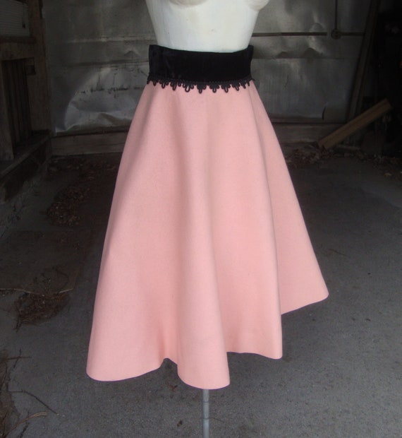 1950's Margie Webb Original Pink Felt Full Skirt … - image 4