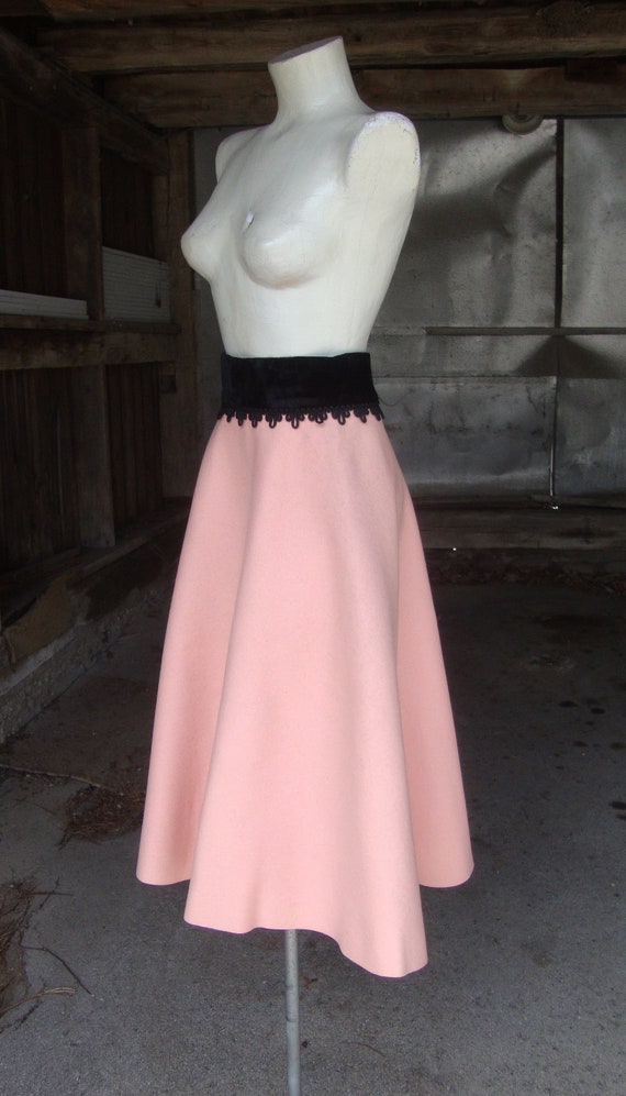 1950's Margie Webb Original Pink Felt Full Skirt … - image 6