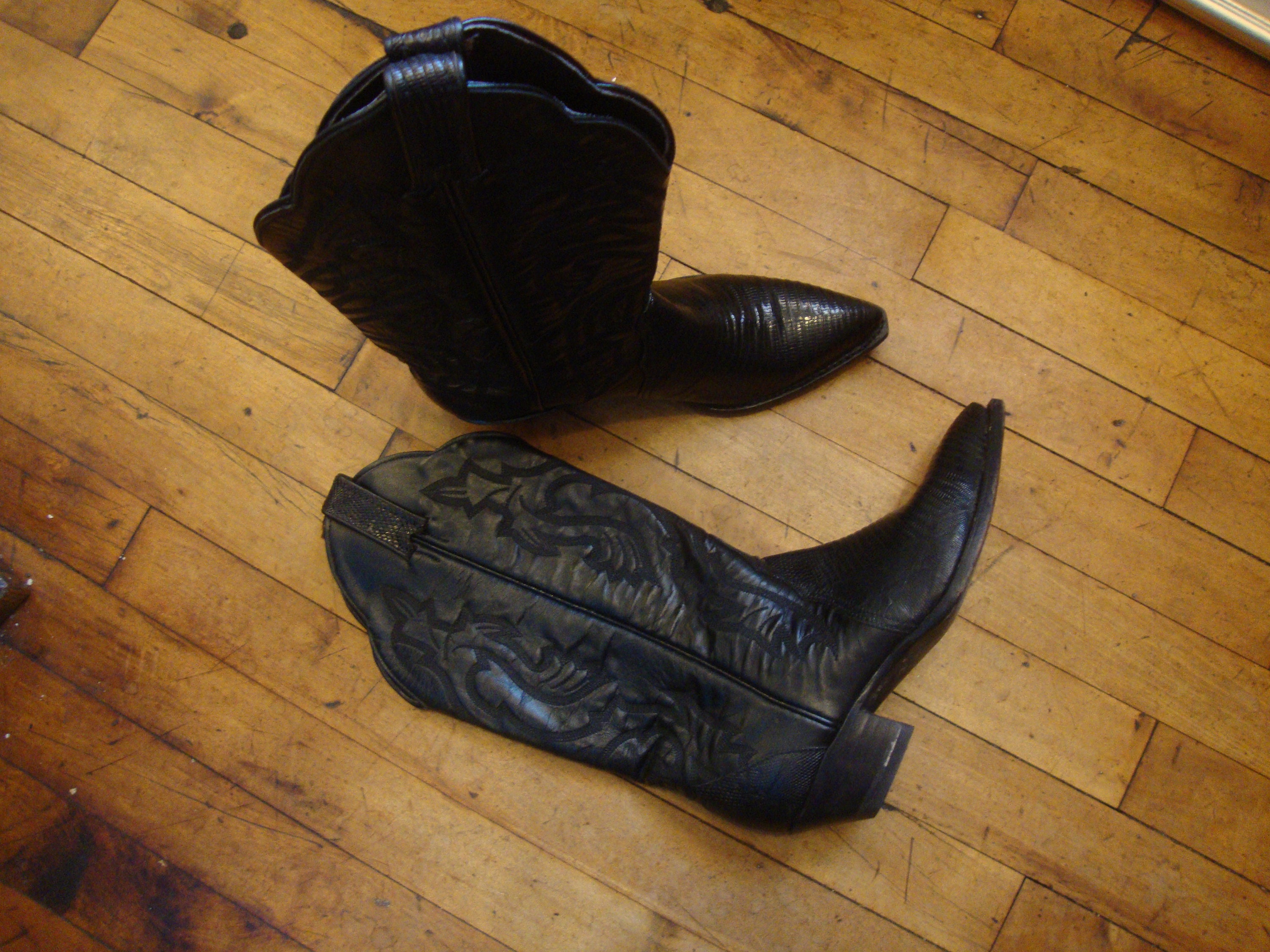 tony lama black lizard