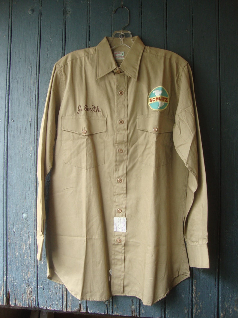 Vintage 1950's Schlitz Work Shirt/noswt/milwaukee Beer/size 14.532