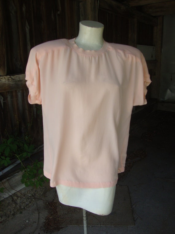 Vintage 1980's Linda Allard for Ellen Tracy Peach… - image 1