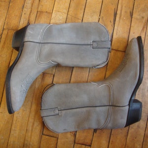 Vintage Gray Heavy Leather Durango Boots/Men&#39;s Size 9.5 D/Seem Unworn