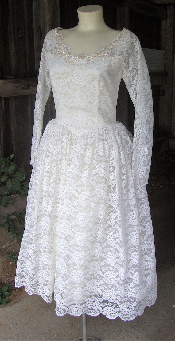 SALE!  Vintage 1950's Lace and Tulle Full Skirt R… - image 4