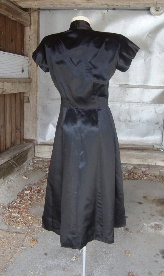 Vintage 1940's Black Satin Sylvan Original Cockta… - image 8