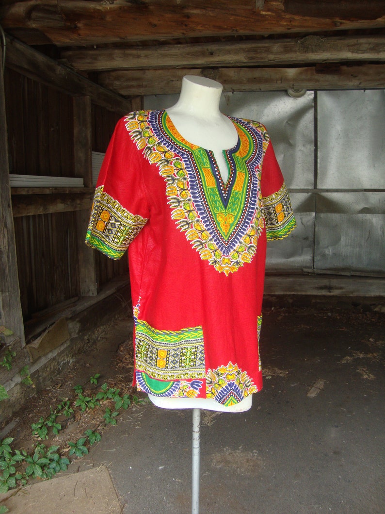 Vintage Cotton Boho Festival DashikiSize Small to Medium