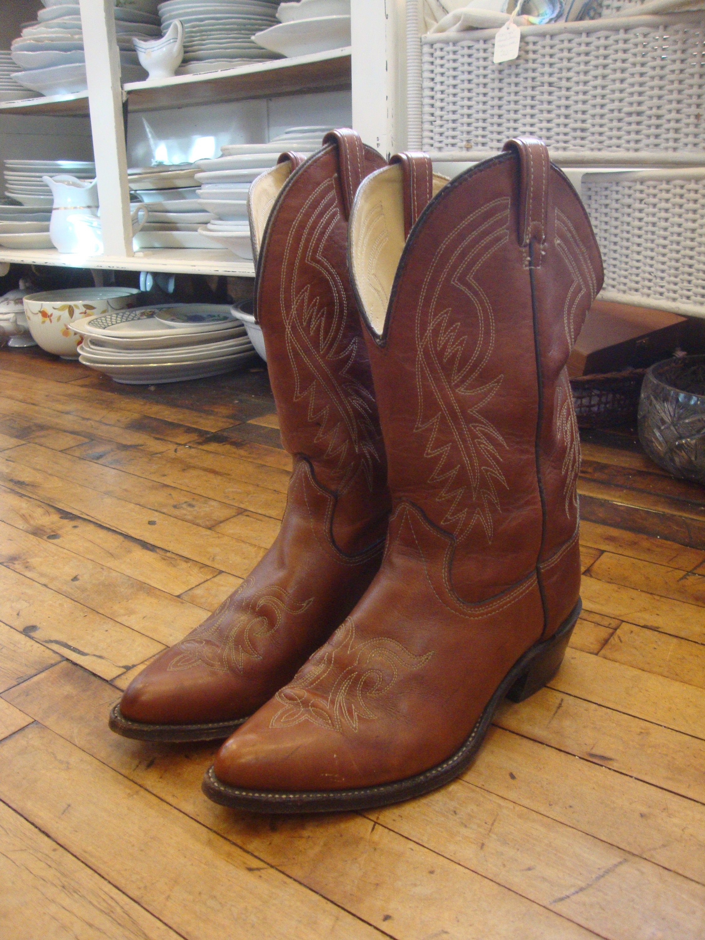 Texas Brand Men’s Butterfly Cowboy Boots Style M92 Cognac Size 11.5 D Texas-AM-Luke-Two-  main image 4
