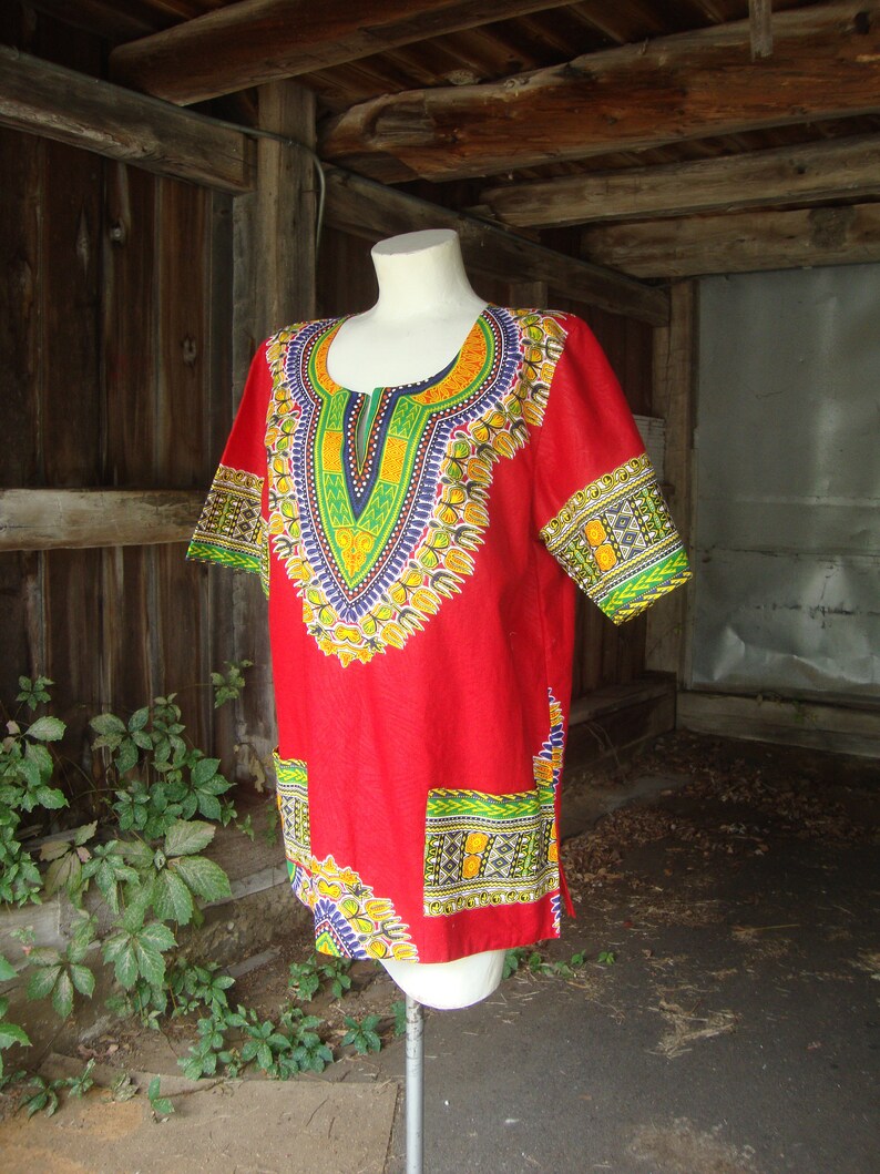Vintage Cotton Boho Festival DashikiSize Small to Medium