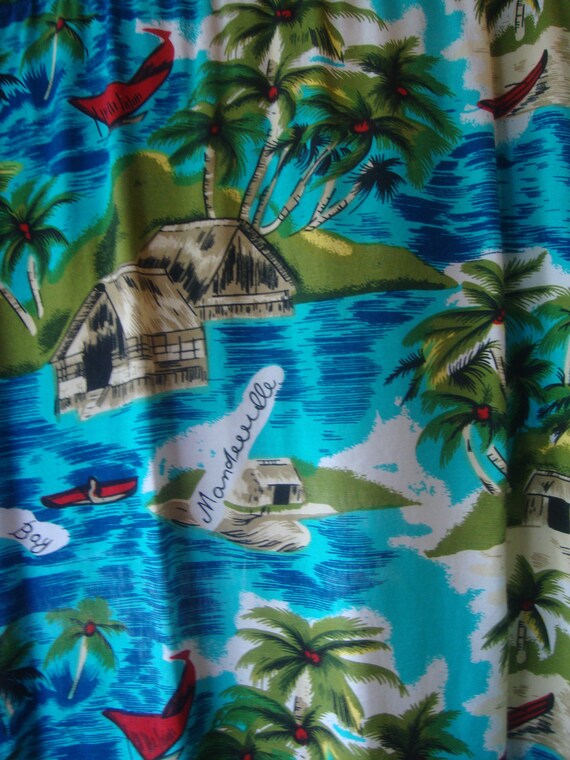 Vintage Rayon Print Jamaican Hawaiian Shirt by Na… - image 8
