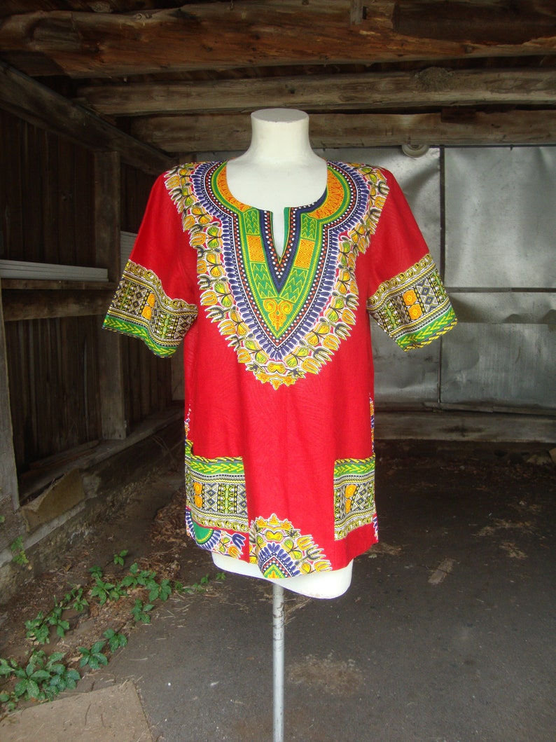 Vintage Cotton Boho Festival DashikiSize Small to Medium
