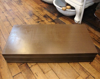 Large Vintage Wooden Silverware Flatware Storage Box