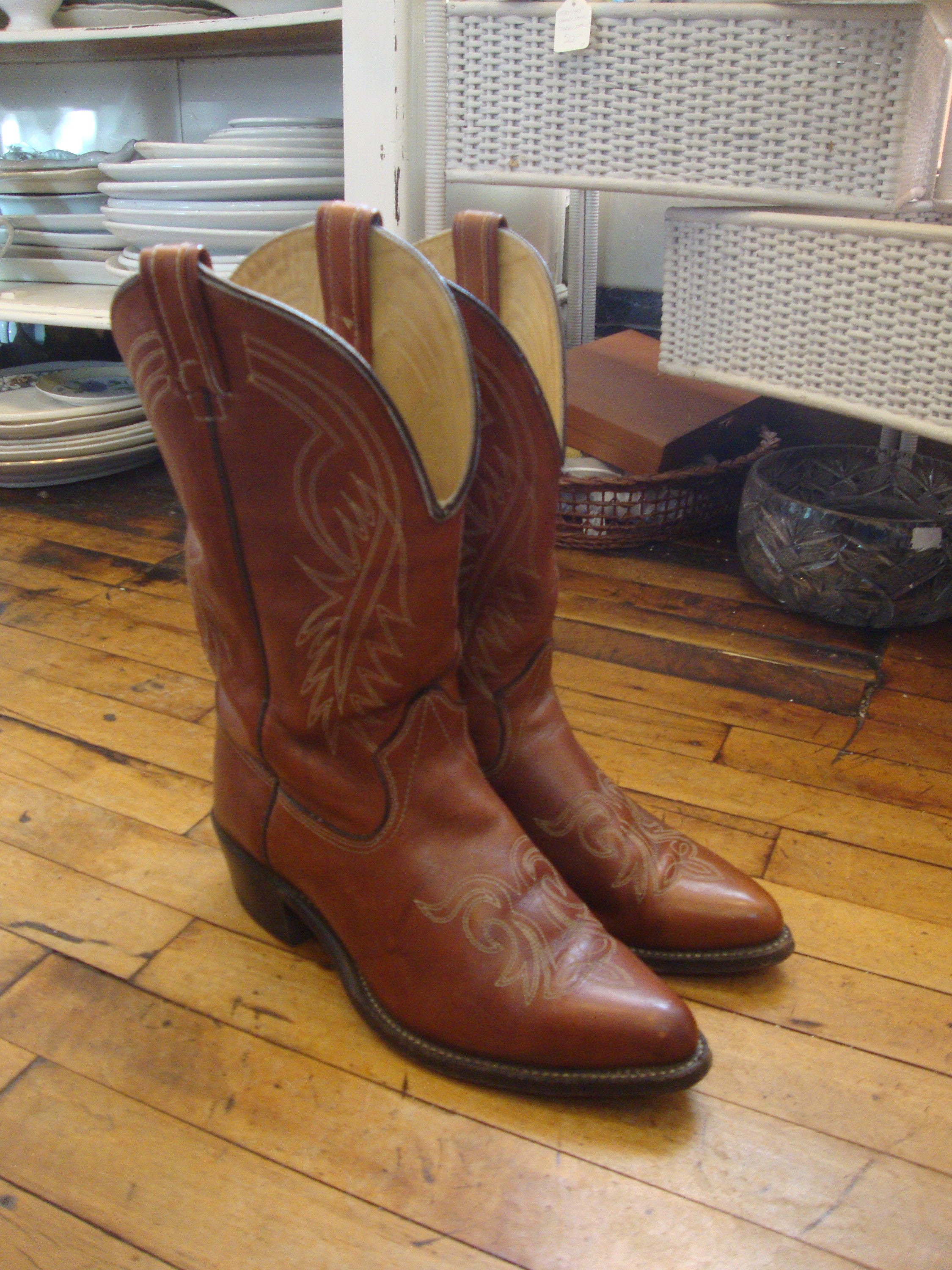 Vintage Texas Brand Medium Brown Leather Cowboy Western  display picture 2