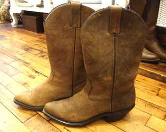 Bottes western Durango en daim marron vintage pour femmes/Taille 7,5 m