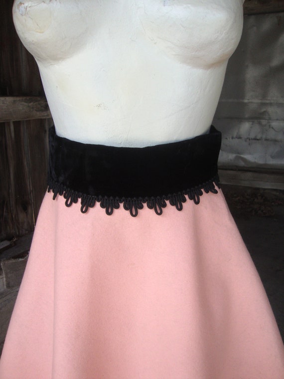 1950's Margie Webb Original Pink Felt Full Skirt … - image 5