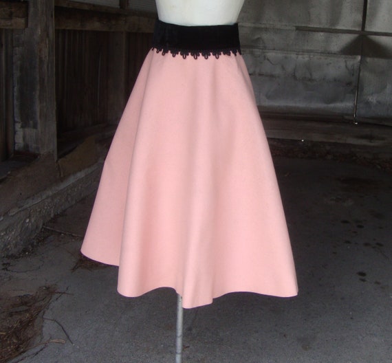 1950's Margie Webb Original Pink Felt Full Skirt … - image 2