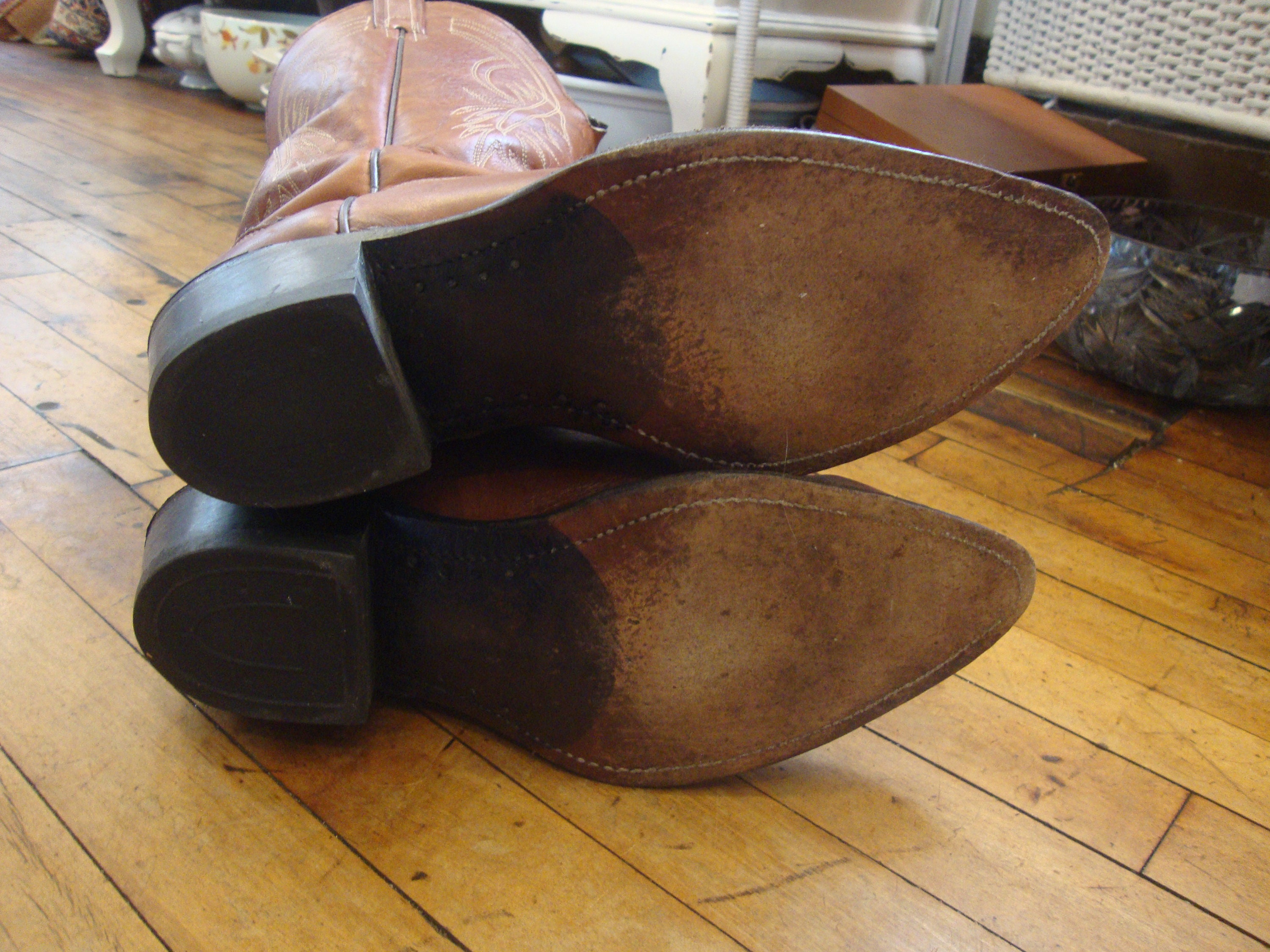 Vintage Texas Brand Medium Brown Leather Cowboy Western  display picture 2