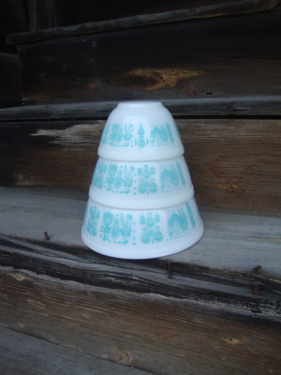 ヴィンテージ パイレックス バタープリント ミキシングボウルセット