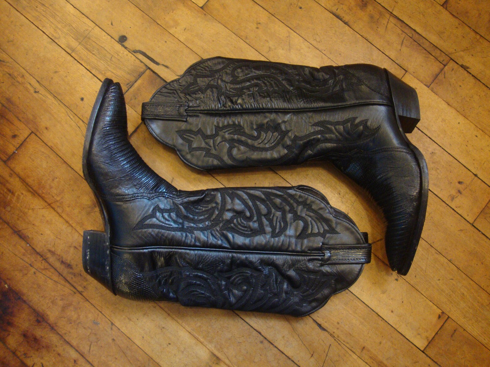 tony lama black lizard