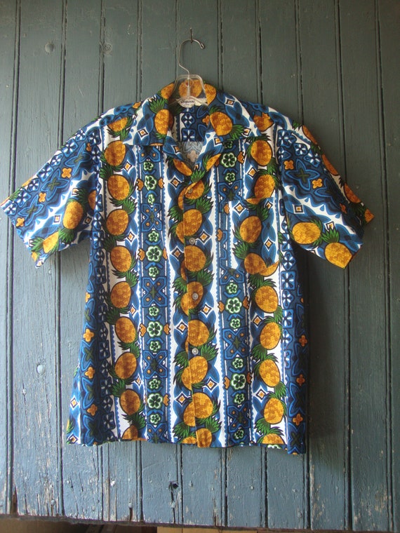 Vintage 1960's 60's Cotton Bark Cloth Tiki Hawaii… - image 3