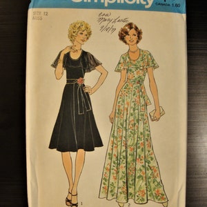 Vintage 1970s Simplicity 7382 Sewing Pattern: 1930s Style Dress