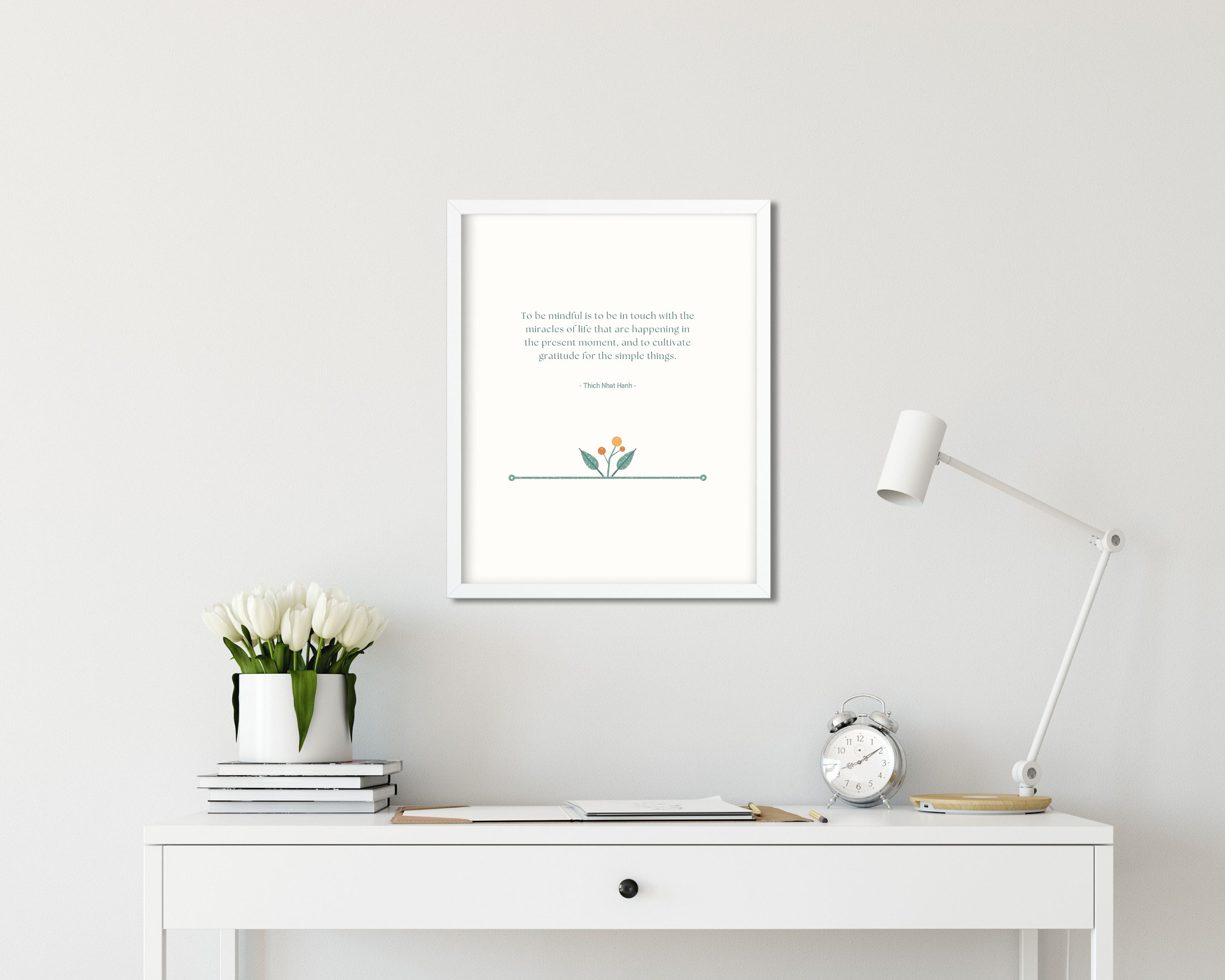 Thich Nhat Hanh Quote Art Print, Mindfulness Gift, Minimalist Modern ...