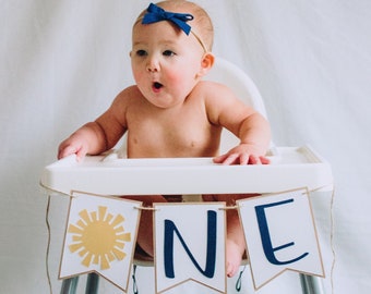 ONE Sunshine High Chair Banner, You Are My Sunshine First Birthday, Rainbow Baby Smash Cake, Sun and Cloud Party Banner