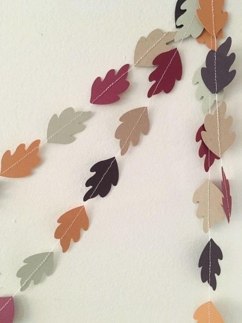 Fall Leaf Garland, Autumn Banner, Thanksgiving Decor, Autumn Leaves Bunting, Fall Mantel Decorations bild 5