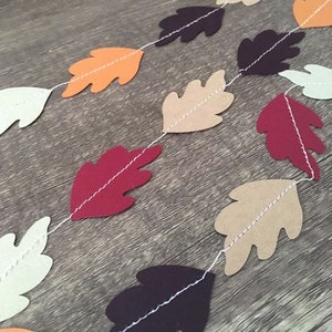 Fall Leaf Garland, Autumn Banner, Thanksgiving Decor, Autumn Leaves Bunting, Fall Mantel Decorations image 7