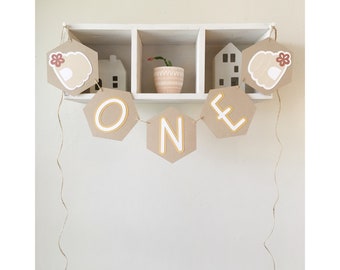 Beehive Banner, Bee ONE Banner, Smash Cake Prop, High Chair Banner, Bee Theme Birthday, Honeybee First Birthday