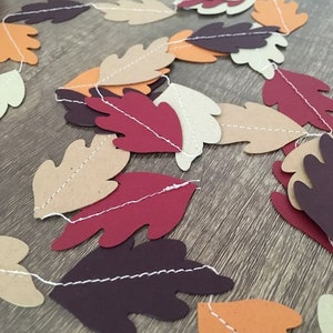 Fall Leaf Garland, Autumn Banner, Thanksgiving Decor, Autumn Leaves Bunting, Fall Mantel Decorations image 2