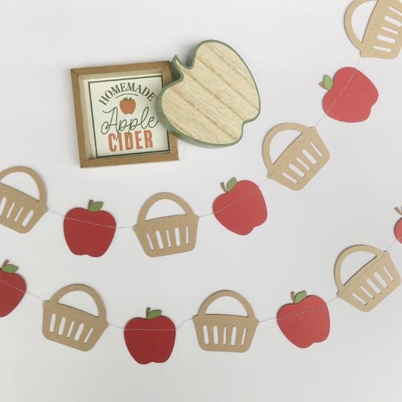 Apple Garland, Apple Basket Banner, Apple Picking Party, Apple of my Eye First Birthday, Apple Pie Party Decor, Apple Theme Smash Cake