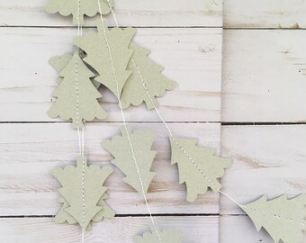 Woodland Party Tree Garland, Lumberjack Party Decor, Sage Green Tree Garland, Light Green Tree Decor