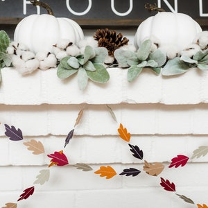 Fall Leaf Garland, Autumn Banner, Thanksgiving Decor, Autumn Leaves Bunting, Fall Mantel Decorations image 4