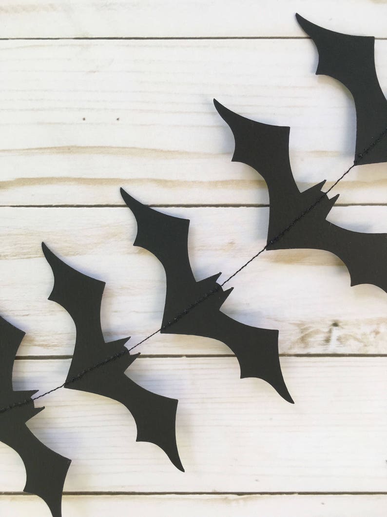 Halloween Garland Black Bat Garland Halloween Party Decor Etsy UK