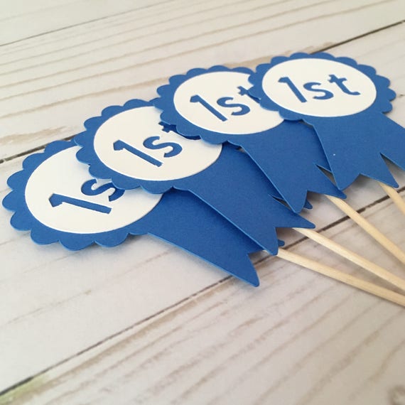 blue ribbon cupcake toppers first place ribbon cupcake etsy first place blue ribbon