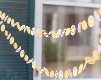 Lemon Garland, Lemonade Banner, Lemonade Party Decor, Lemon Smash Cake, Lemon First Birthday