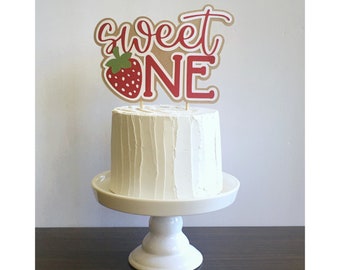 Strawberry Cake Topper, Sweet One Cake Topper, So Berry Sweet Cake Topper, Fruit Theme First Birthday, Farm Market Birthday Party