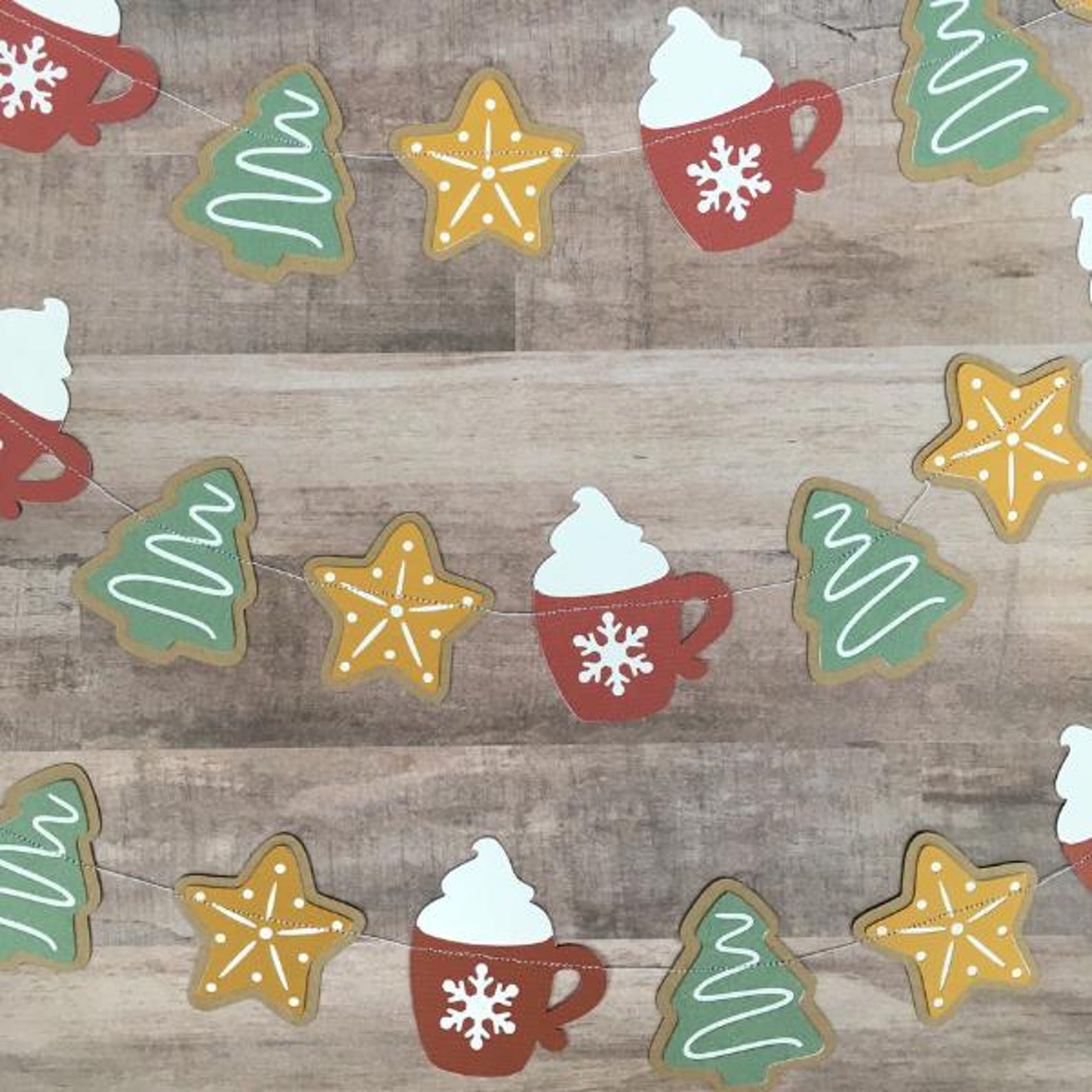 Christmas Cookie Garland, Sugar Cookie Cutout Banner, Cookie Exchange ...