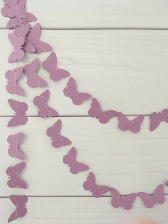 Purple Butterfly Garland Butterfly Party Garland Garden Etsy