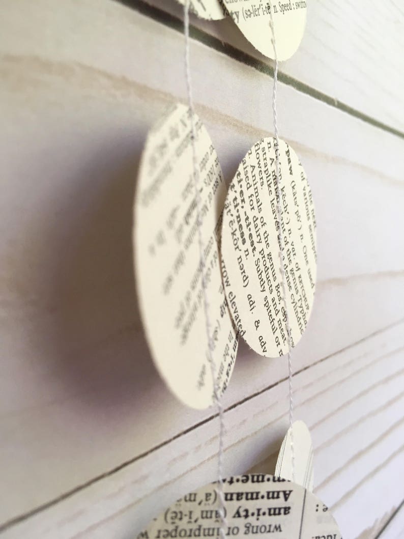 Book Page Garland Dictionary Page Garland Book Theme Baby Etsy