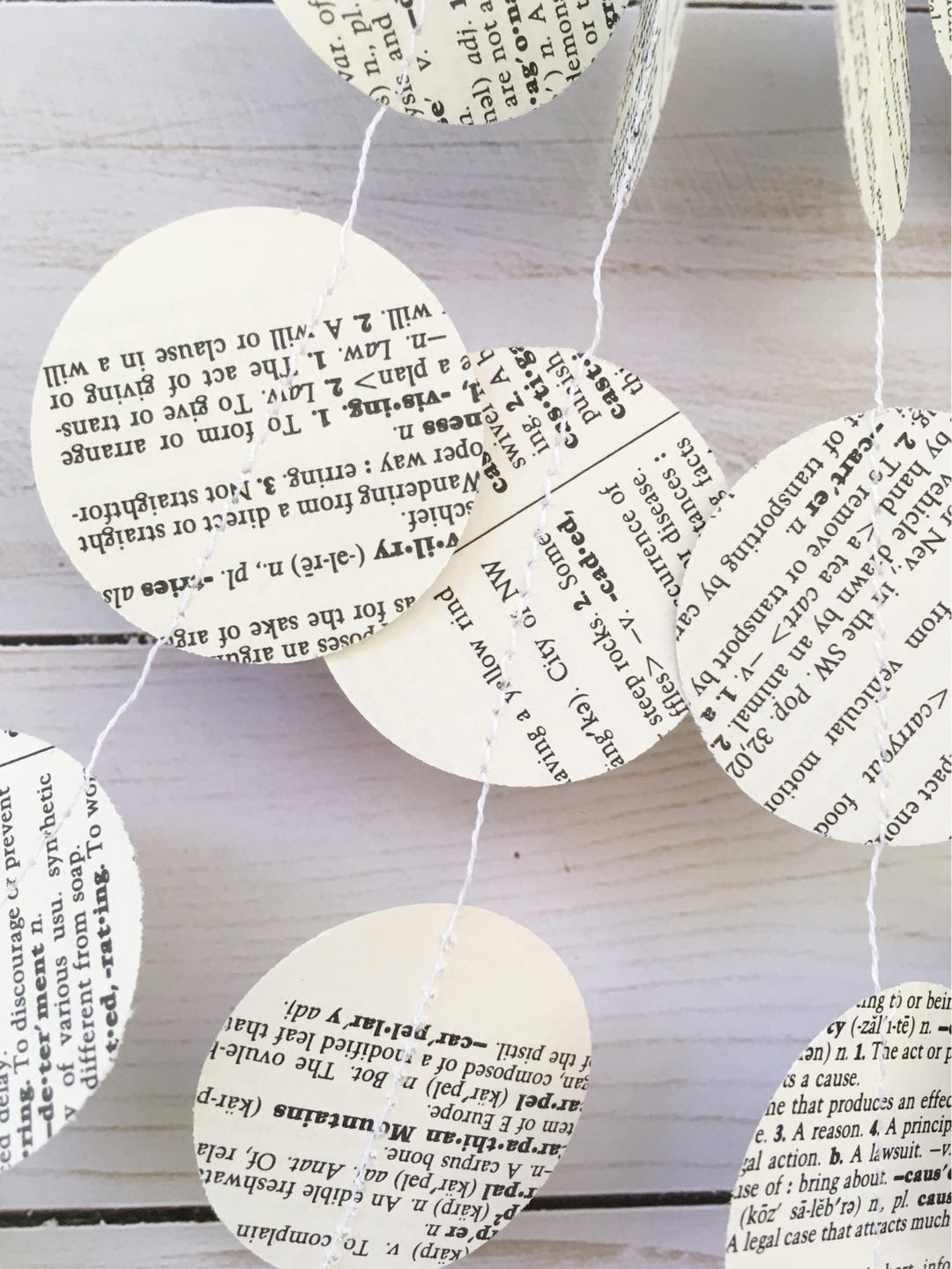 Book Page Garland, Dictionary Page Garland, Book Theme Baby Shower Decor, Reading Theme Party