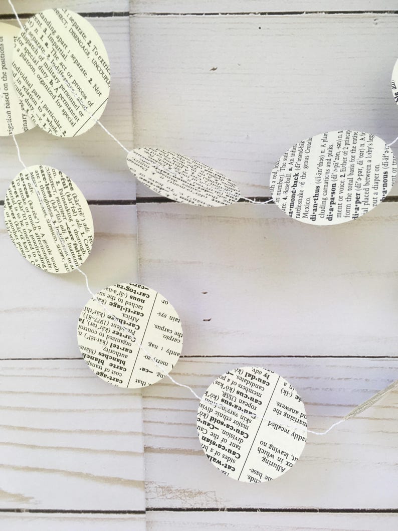 Book Page Garland Dictionary Page Garland Book Theme Baby Etsy