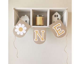 Daisy Banner, Spring One Banner, Daisy First Birthday, Flower Smash Cake, Daisy High Chair Banner