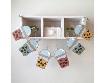 Bubble Tea Banner, Boba Banner, Bubble Tea Birthday, Boba Tea Themed Smash Cake, Bubble Tea Party Banner, Cute Boba Themed Birthday