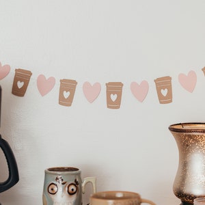 Latte Garland, Coffee Bar Decor, Coffee Lover Gift, Latte Banner, Tea Lover Decor