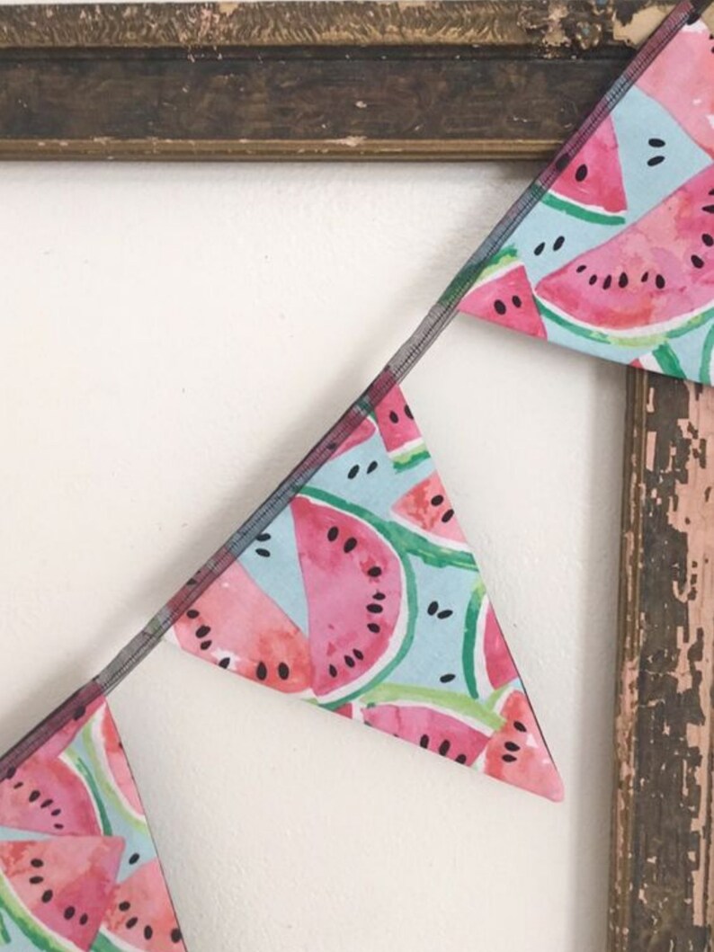 Watermelon Bunting Watermelon Banner Summer Party Decor Etsy