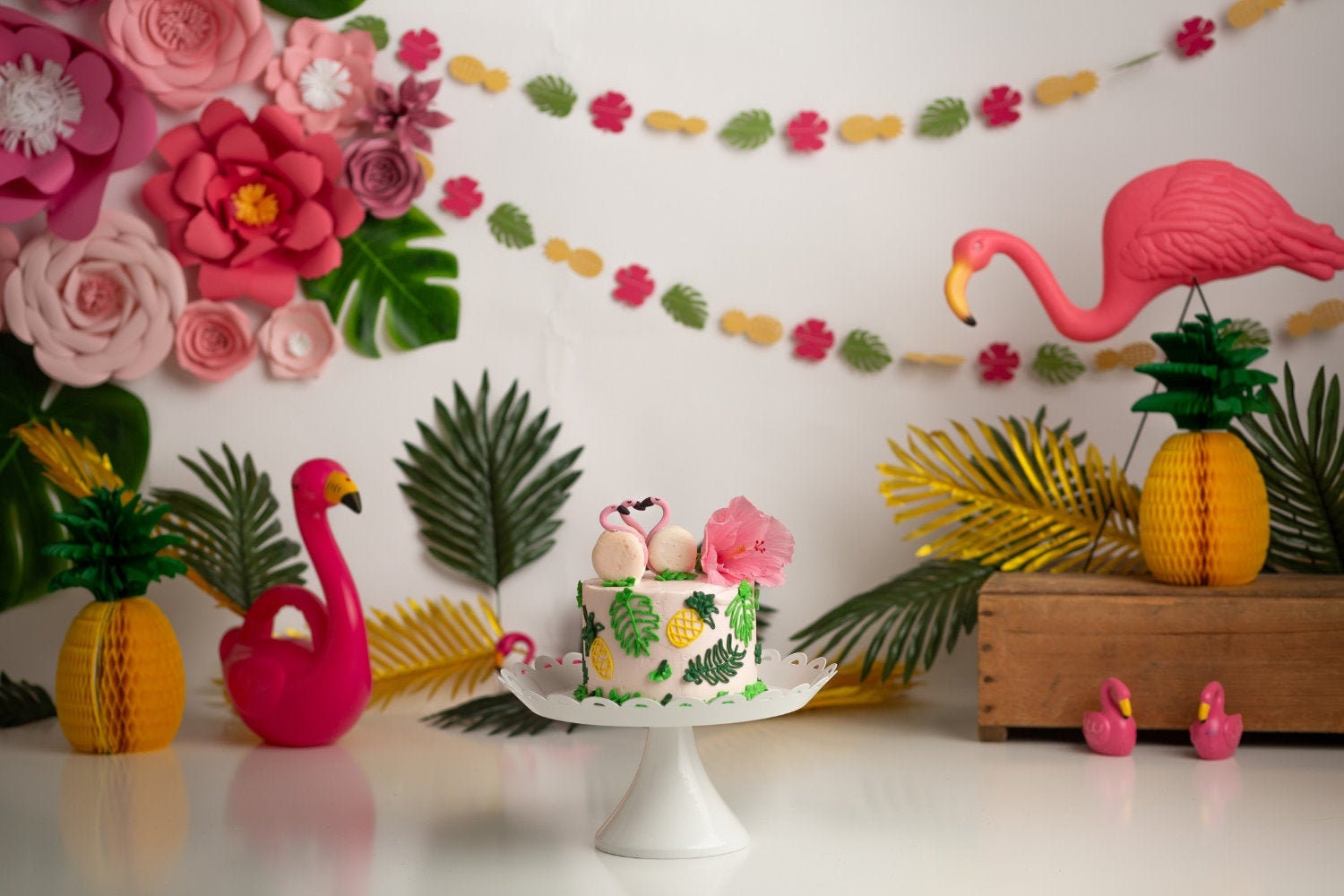 Tropical Garland Luau Party Decor Pineapple Banner Hibiscus Garland Hawaiian Birthday