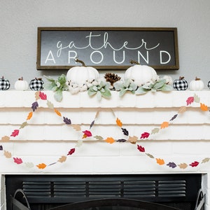 Fall Leaf Garland, Autumn Banner, Thanksgiving Decor, Autumn Leaves Bunting, Fall Mantel Decorations bild 6