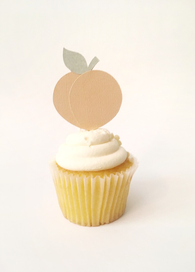 Sweet As A Peach Cupcake Toppers Sweet Peach Party Decor Etsy